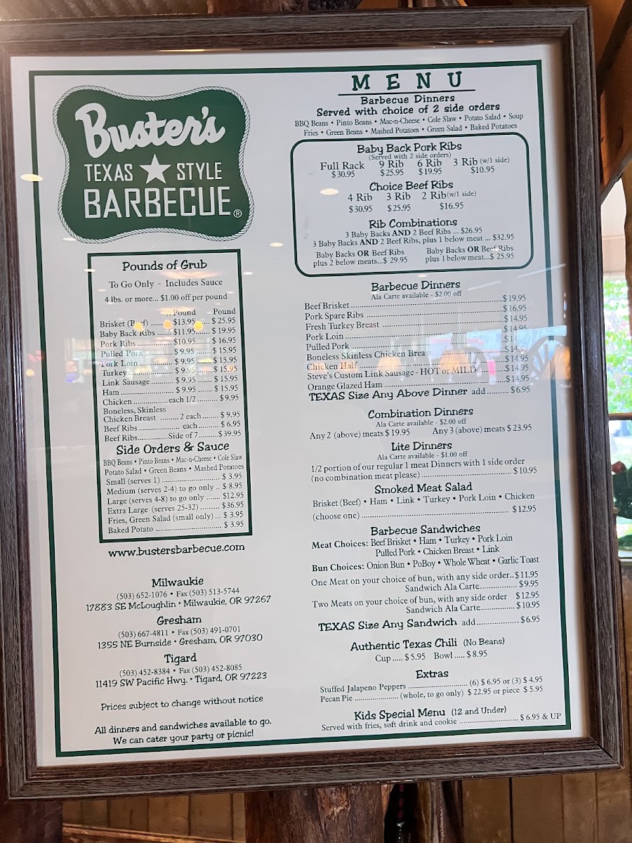 Buster's Texas-Style Barbecue Menu - Image 5